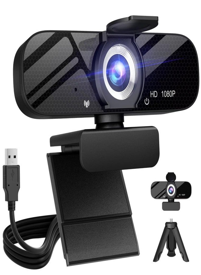 Tewiky Webcam with Microphone for Desktop, 1080P HD USB Computer Cameras with Tripod, Flexible Rotable Wide Angle Webcam for PC Zoom Video/Gaming/Laptop - Image 1