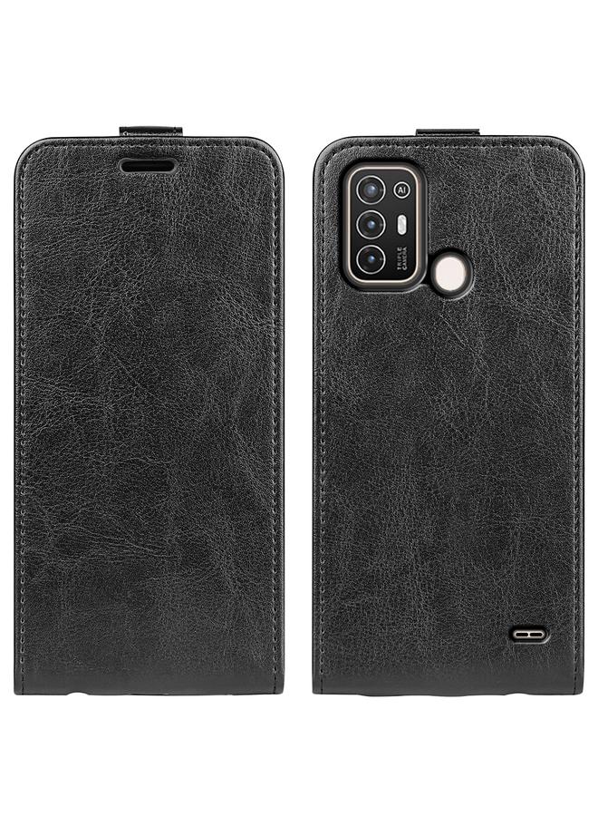 The Bros Case For ZTE Blade A52 R64 Texture Vertical Flip Leather Phone Case