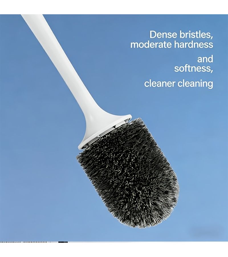Wall Mounted Punch Free Toilet Brush White Powerful Cleaning Without Dead Angle - Image 5