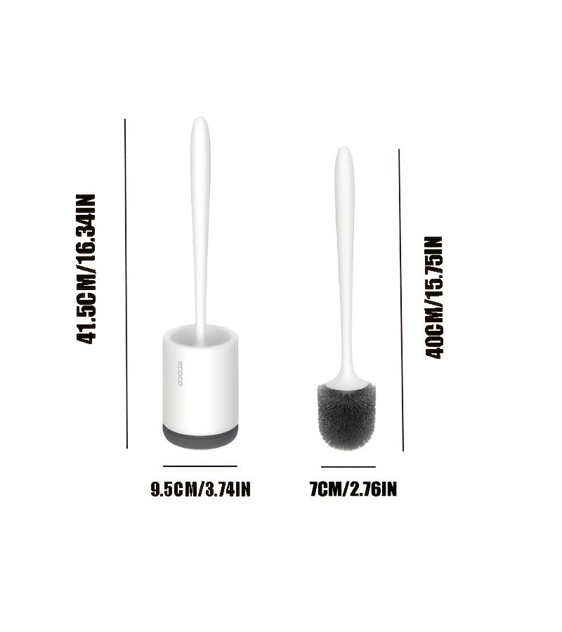 Wall Mounted Punch Free Toilet Brush White Powerful Cleaning Without Dead Angle - Image 3