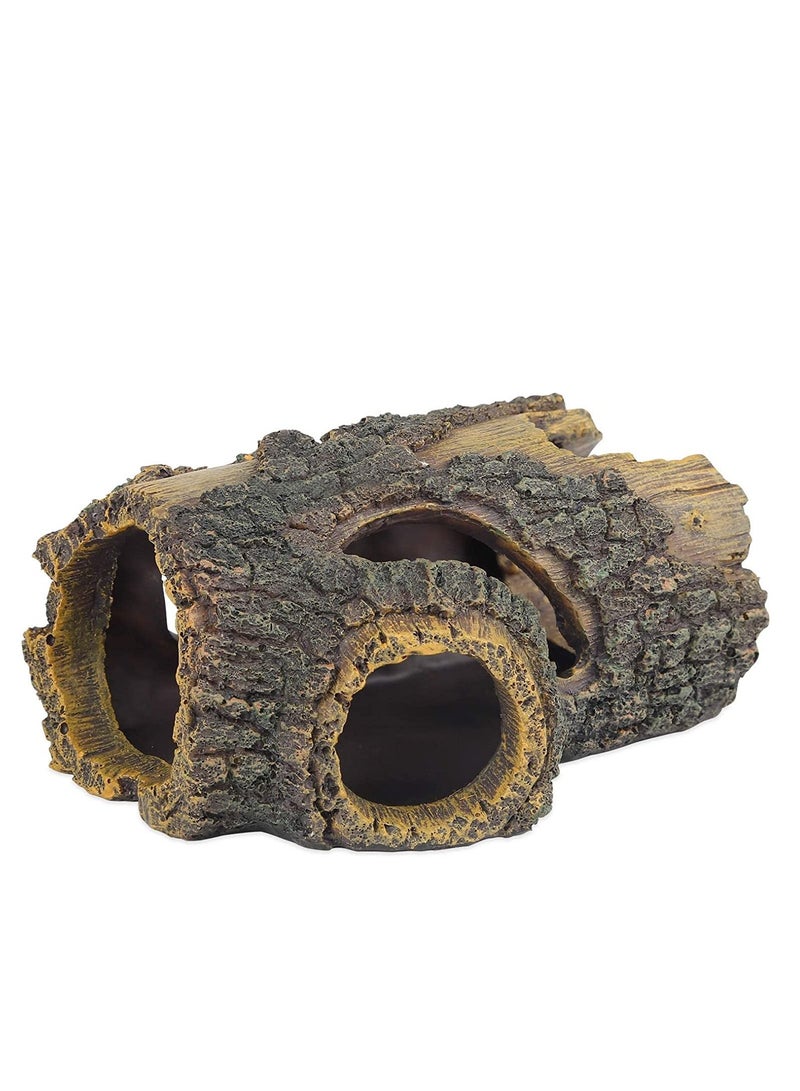 Y&D Resin Hollow Tree Trunk Betta Log Aquarium Decorations Ornament Fish House Cave Wood Decor for Small and Medium Tank - Image 1