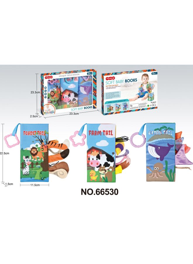 Tiibaby Baby Cloth Book Animal Three-dimensional Tail Early Education Cloth Book Educational Toys Newborn Baby Cloth Book - Image 1