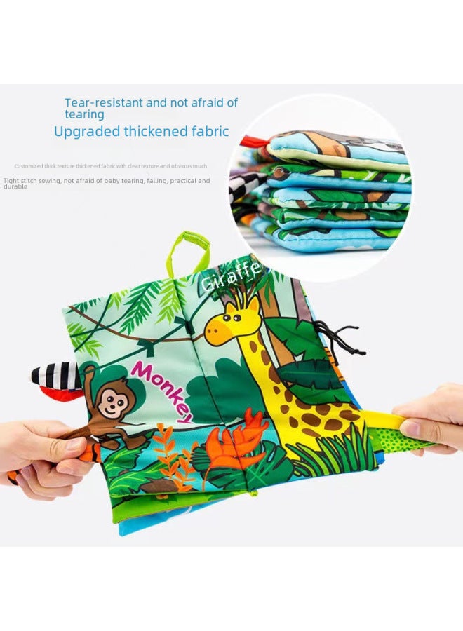Tiibaby Baby Cloth Book Animal Three-dimensional Tail Early Education Cloth Book Educational Toys Newborn Baby Cloth Book - Image 3