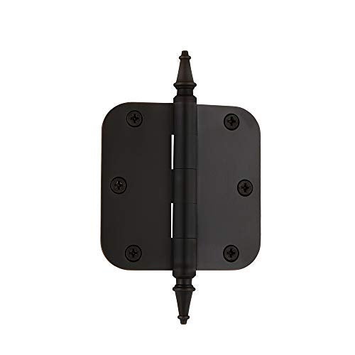 Nostalgic Warehouse 746072 3.5" Steeple Tip Residential 5/8" Radius Corners Door Hinge, Oil-Rubbed Bronze - Image 1