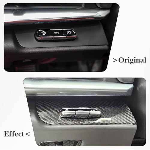 Jogon Carbon Fiber HUD Control Button Trim Cover for Chevrolet Corvette C8 Z06 Z51 Stingray Coupe Convertible 2020 2021 2022 2023 2024 2025 Dashboard Headlight Switch Decal - Image 3