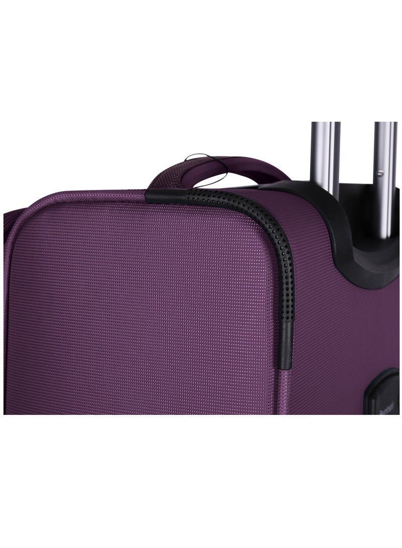 إيمينينت حقيبة سفر ناعمة للجنسين بعجلات دوارة مزدوجة قابلة للتوسيع من البوليستر خفيفة الوزن مع قفل  ثلاثي الأرقام بنفسجي - Image 5