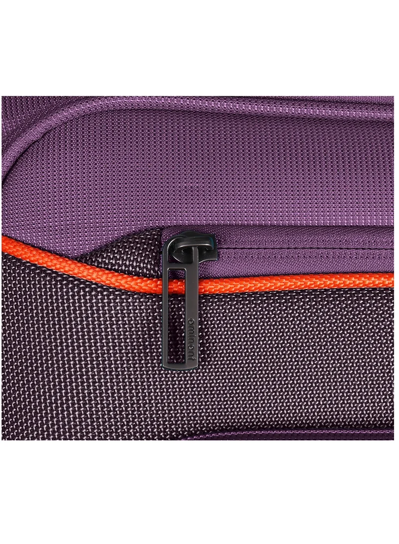 eminent Unisex Soft Travel Bag Cabin Luggage Trolley Polyester Lightweight Expandable 4 Double Spinner Wheeled Suitcase with 3 Digit TSA lock E788 Purple