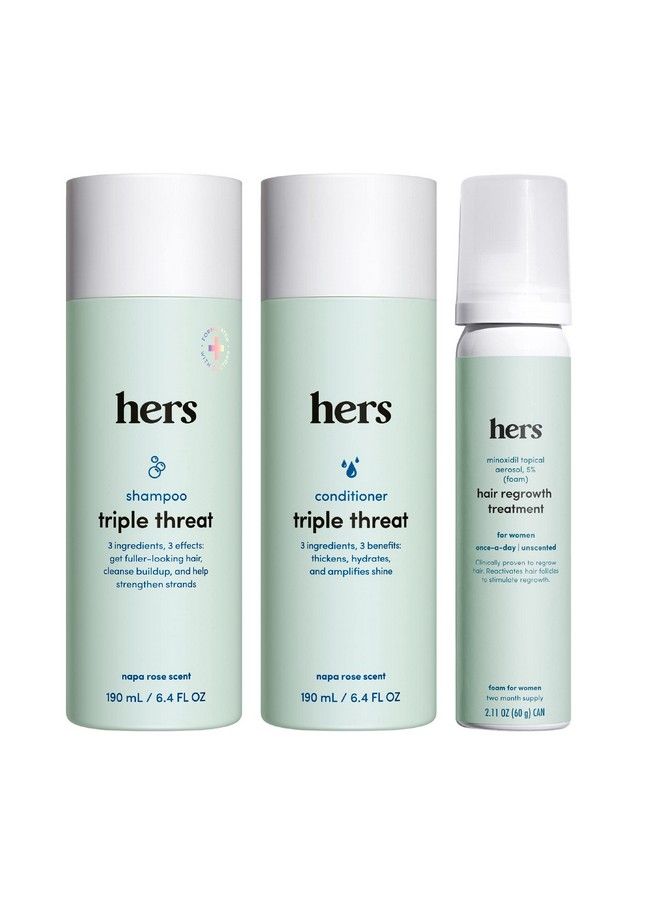 HIMS & HERS Hers Thick Fix Shampoo Conditioner And Minoxidil Set Hair Loss Treatment For Women Includes Foam 5% Minoxidil Treatment Color Safe Hair Thickening Shampoo And Conditioner 3 Count - Image 2