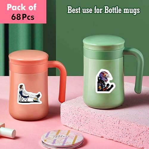 True Flair Trueflair Pack of 68 F1 Vinyl Laptop Stickers, Random Designs, for Laptop, Journal, Bike Helmet, Diary, Guitar, Mobile, Waterproof, Self-Adhesive (F1 - Design 2) - Image 5