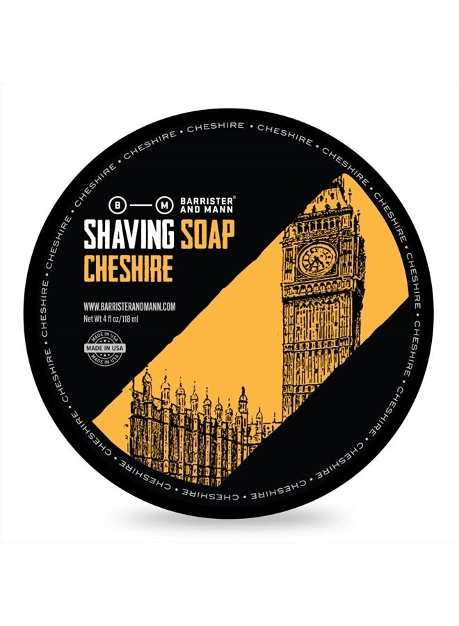 Barrister and Mann Shaving Soap | Luxury Dense, Rich & Creamy Lather Tallow Wet Shave Puck Notes of American Clary Sage, Bergamot, Lavender, Patchouli | Grooming Routine for Men 4 Oz (Cheshire)