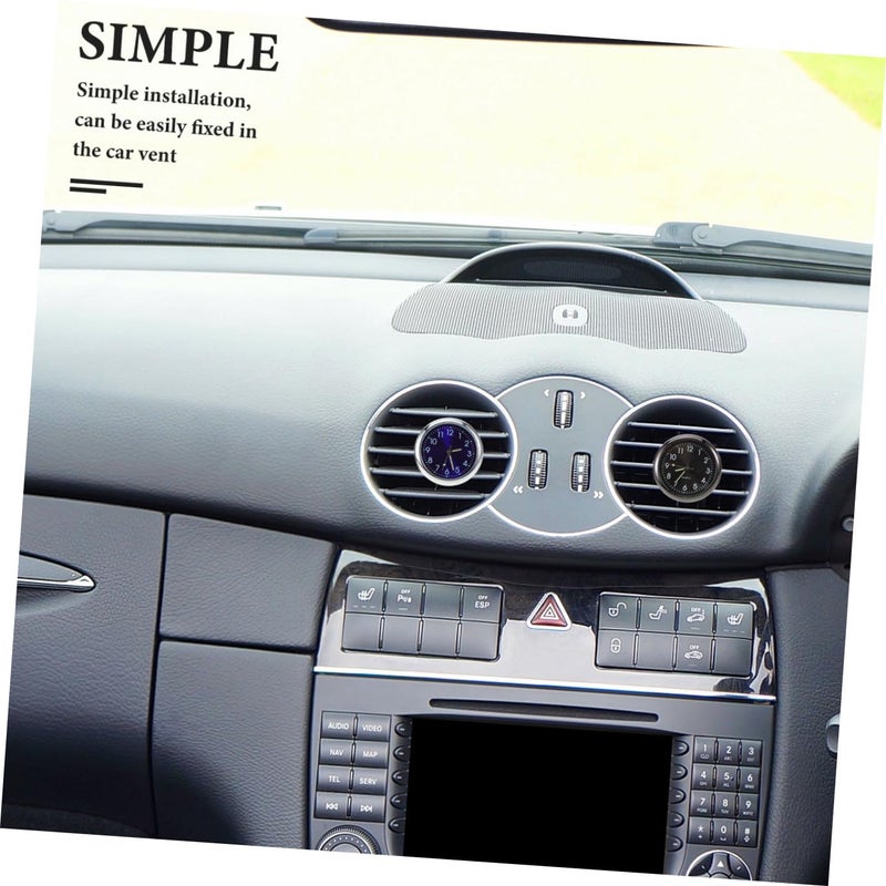 2Pcs Blue Black Analog Dashboard Clock with Night Light Easy Installation for Car Interior - Image 4