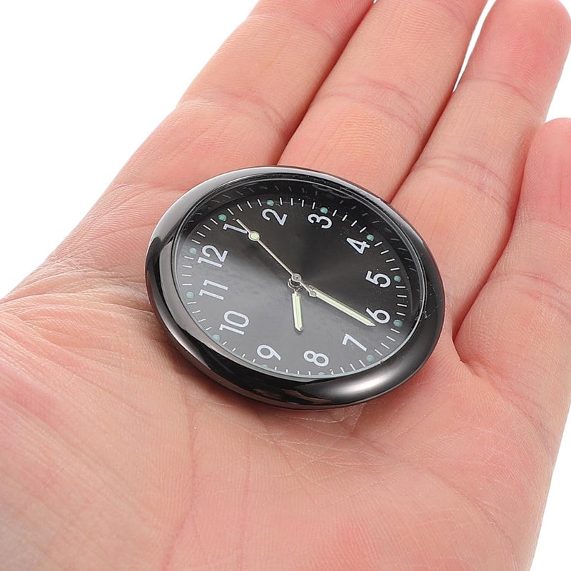 2Pcs Blue Black Analog Dashboard Clock with Night Light Easy Installation for Car Interior - Image 5