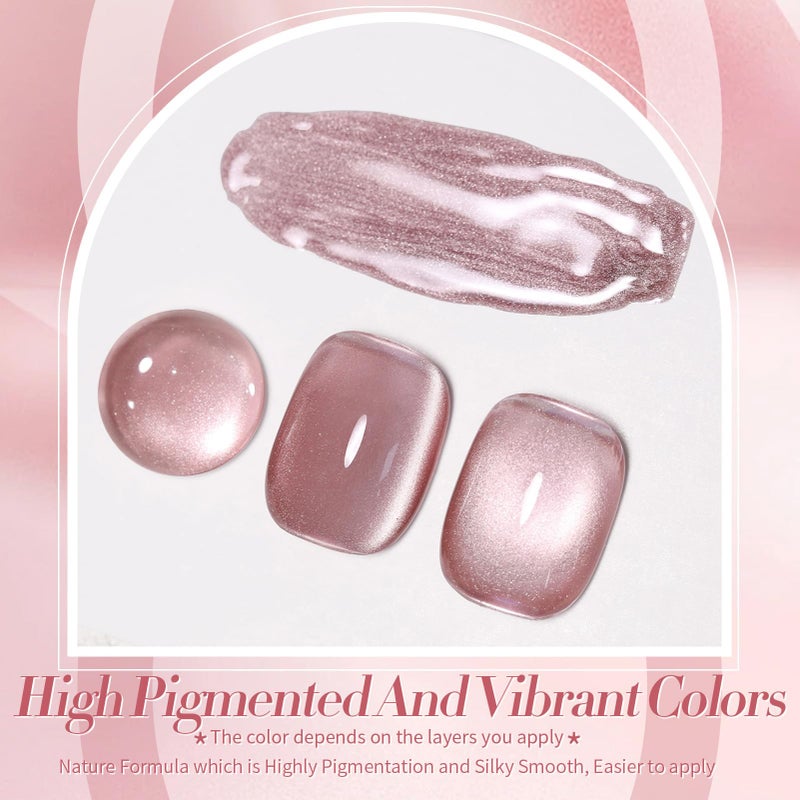 Born Pretty طلاء أظافر جل مغناطيسي من بورن بيوتي - لون وردي جاف تحت ضوء القمر مع لمسة مغناطيسية - طلاء أظافر جل لامع - 15 مل - Image 2
