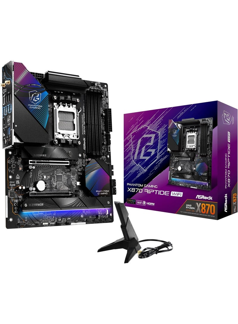 ASRock AMD X870 Riptide WiFi AM5 DDR5 PCIe 5.0 ATX Motherboard - Image 1