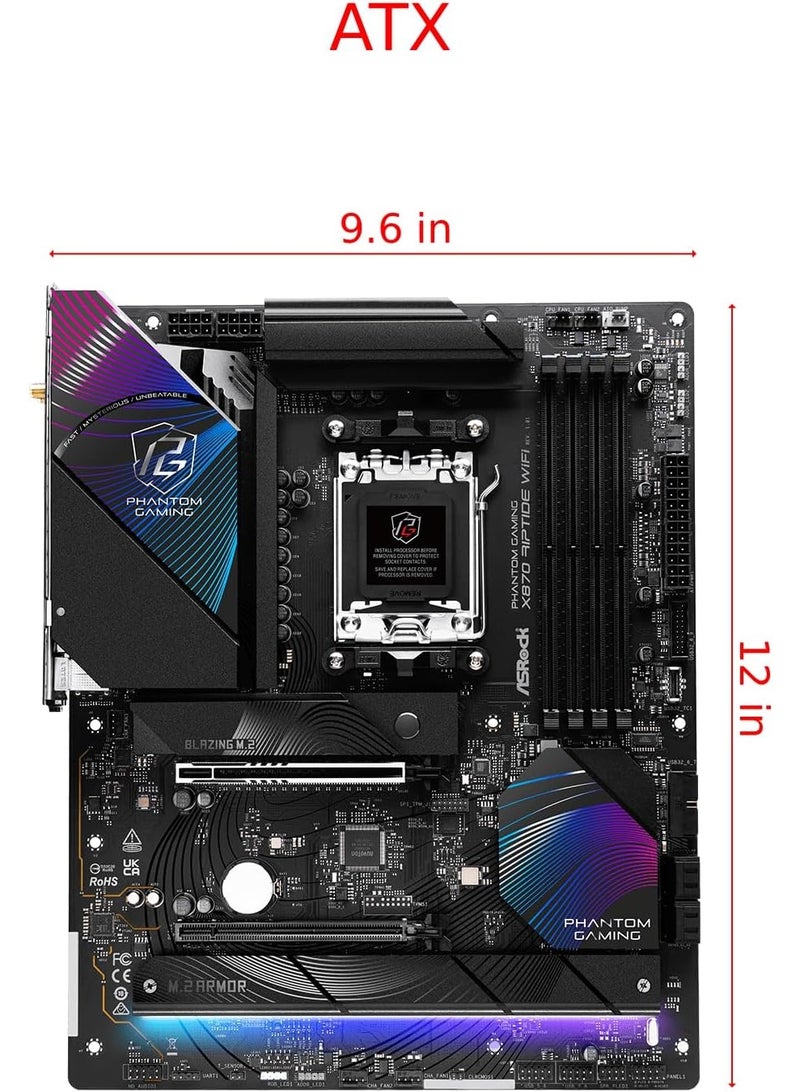 ASRock AMD X870 Riptide WiFi AM5 DDR5 PCIe 5.0 ATX Motherboard - Image 2