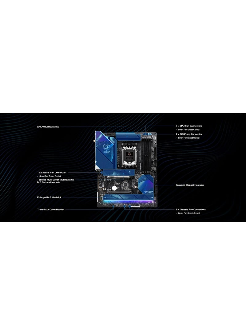 ASRock AMD X870 Riptide WiFi AM5 DDR5 PCIe 5.0 ATX Motherboard - Image 4