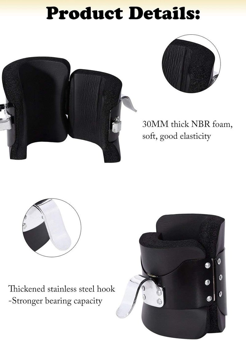 klarako Inversion Gravity Boots, 1 Pair Fitness Strength Training Hang Pull Up Boots Hanging Upside Down Hooks with Comfortable Foam Padding and Locking Mechanism - Image 4