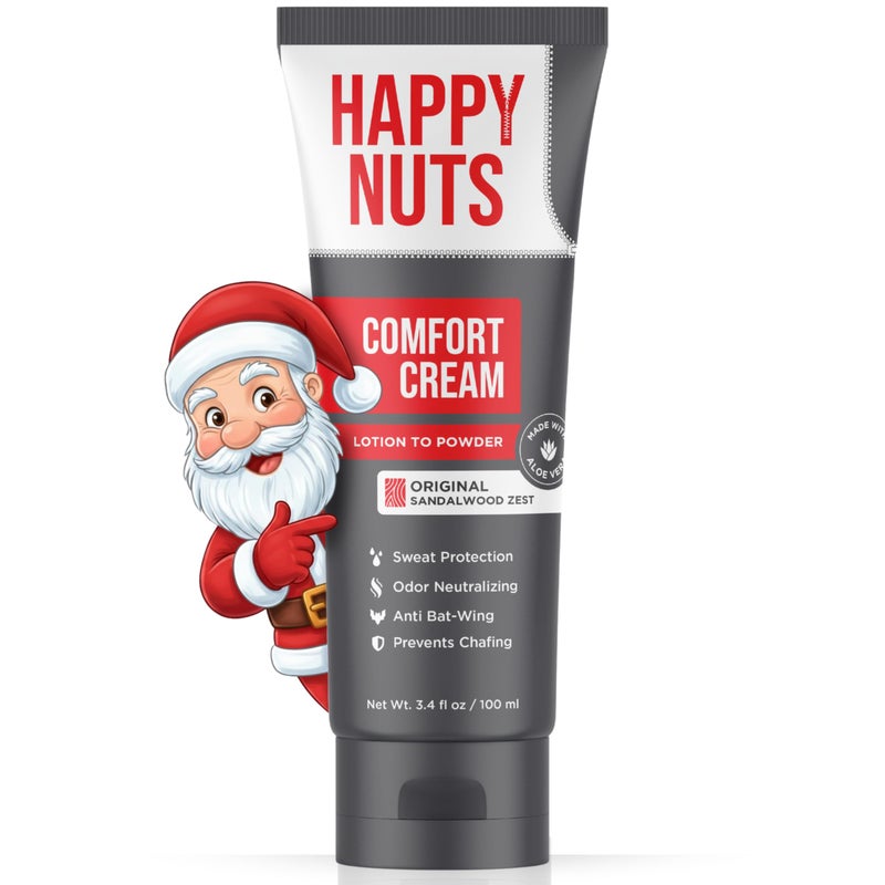 HAPPY NUTS Comfort Cream Deodorant For Men AntiChafing Sweat Defense Odor Control AluminumFree Mens Deodorant Hygiene Products for Mens Private Parts 34oz Original