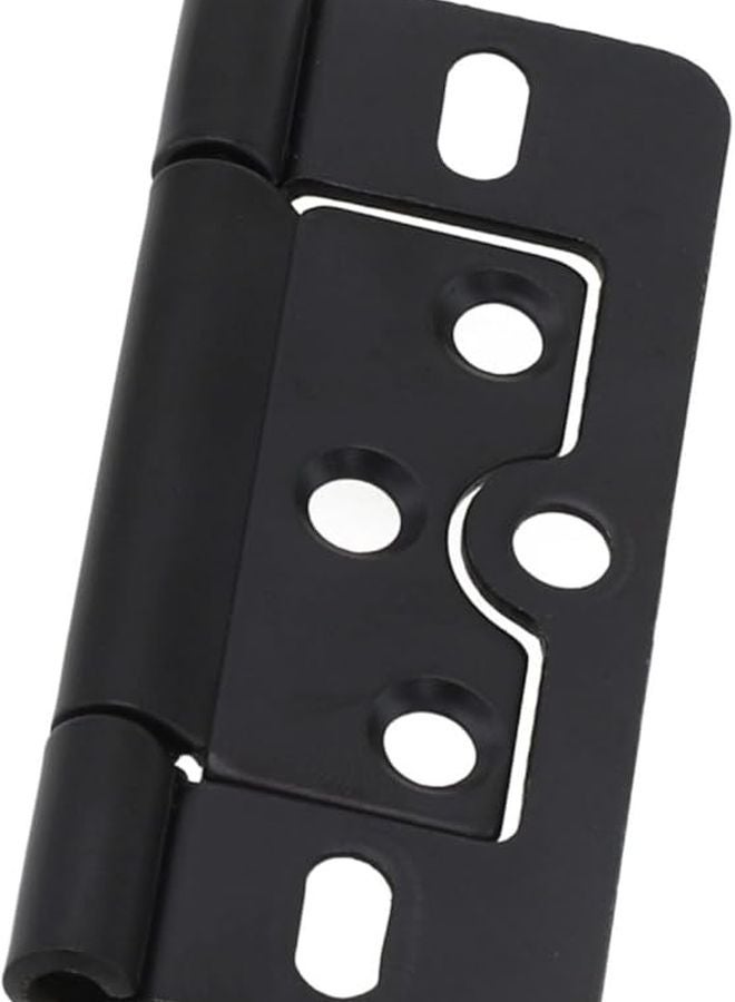 Flush Door Hinges 77mm x 35mm Iron Smooth Closing Quiet Cabinet Wardrobe Louvre Black - Image 1