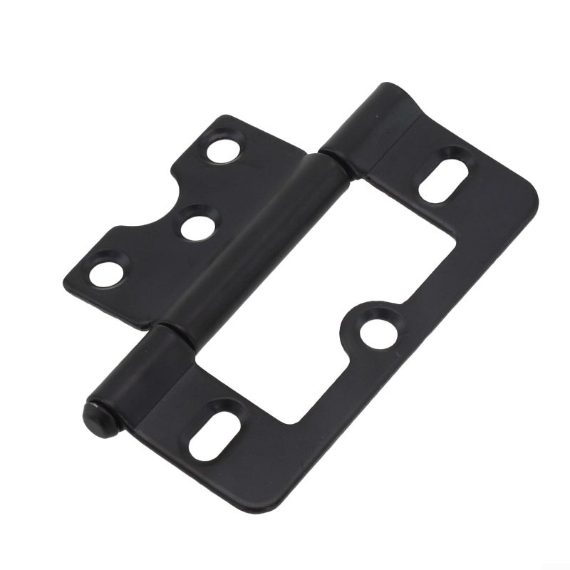Flush Door Hinges 77mm x 35mm Iron Smooth Closing Quiet Cabinet Wardrobe Louvre Black - Image 5