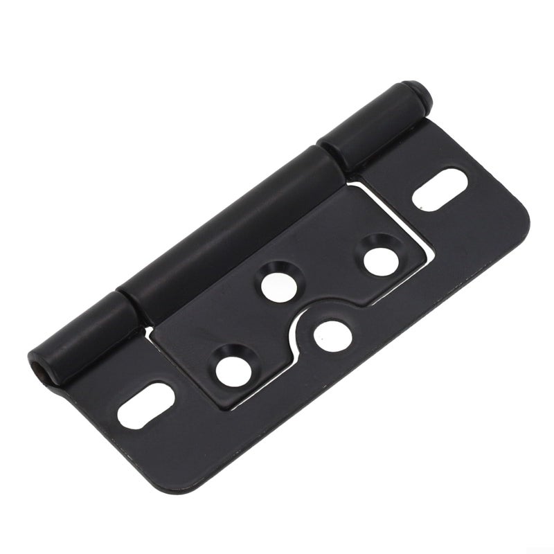 Flush Door Hinges 77mm x 35mm Iron Smooth Closing Quiet Cabinet Wardrobe Louvre Black - Image 3