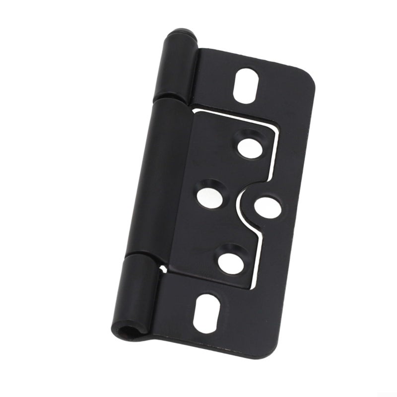 Flush Door Hinges 77mm x 35mm Iron Smooth Closing Quiet Cabinet Wardrobe Louvre Black - Image 2
