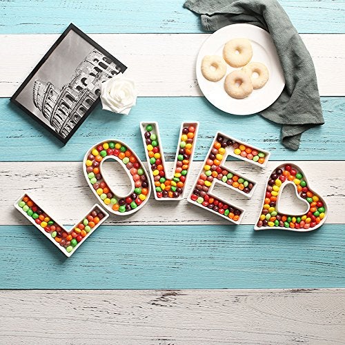 Coffeezone Ceramic Small Letter Candy Dishes Mini Nuts Plates, Party Table Decor (Letter O) - Image 4