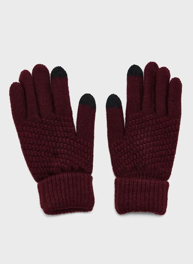 Robert Wood 3 Pack Knitted Winter Beanie , Scarf & Gloves Set