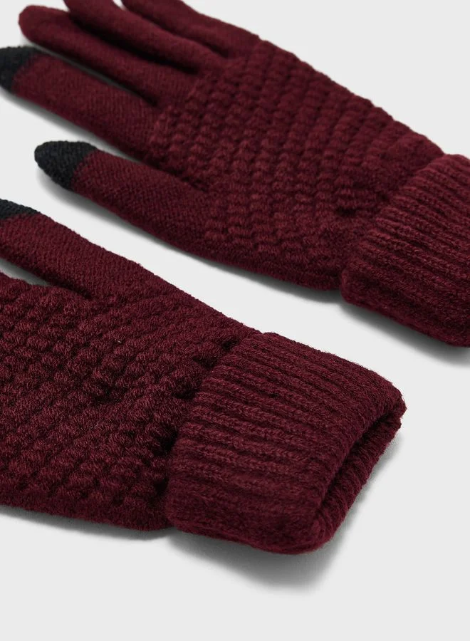 Robert Wood 3 Pack Knitted Winter Beanie , Scarf & Gloves Set