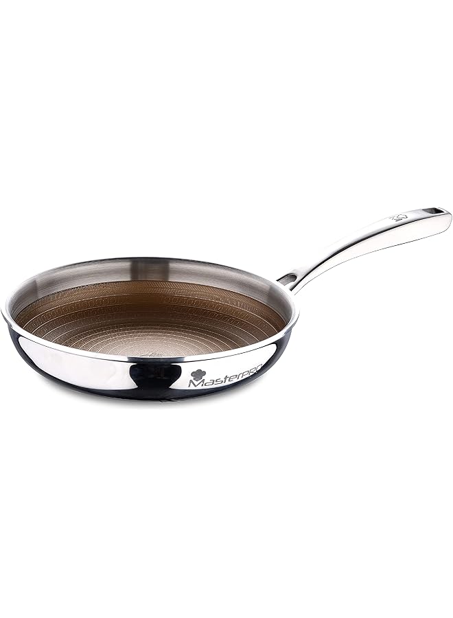 MasterPro Giro 3 | Non Stick Frying Pan 24 Cm | Triple Layer Stainless Steel And Aluminium | Has Ergonomic Handle | Stainless Steel Frying Pan | For All Types Of Kitchens - Image 1
