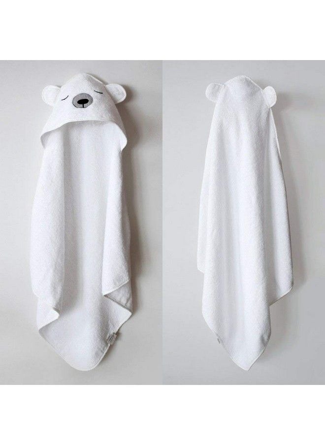 Masilo Organic Cotton Hodded Towel For 0 To 18 Months Baby Pack Of 1Polar Bear White  - Image 4
