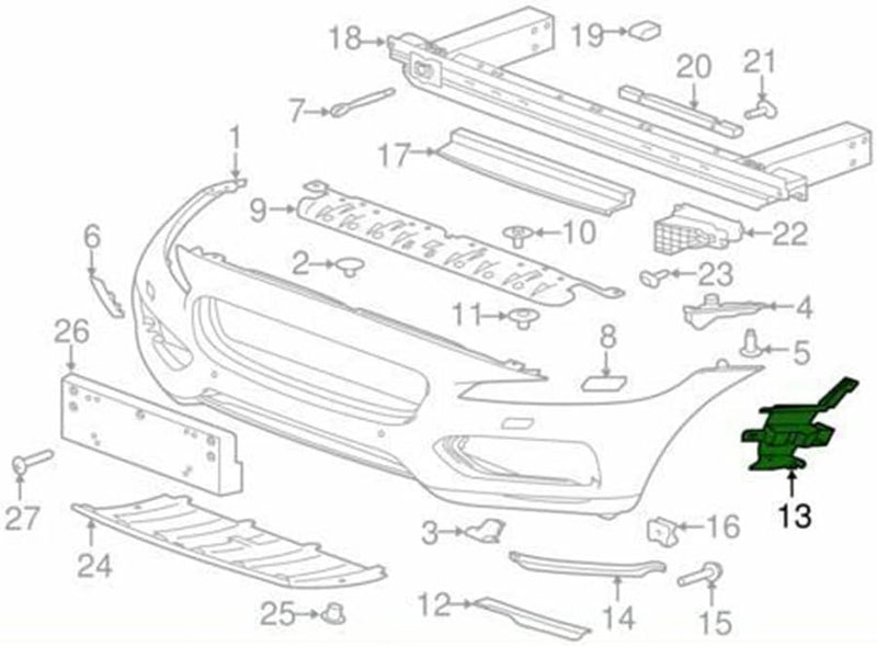 جاغوار إف بيس 2017-2020 قوس تعزيز المصد الأمامي الجانب الأيسر T4A6249 - Image 5
