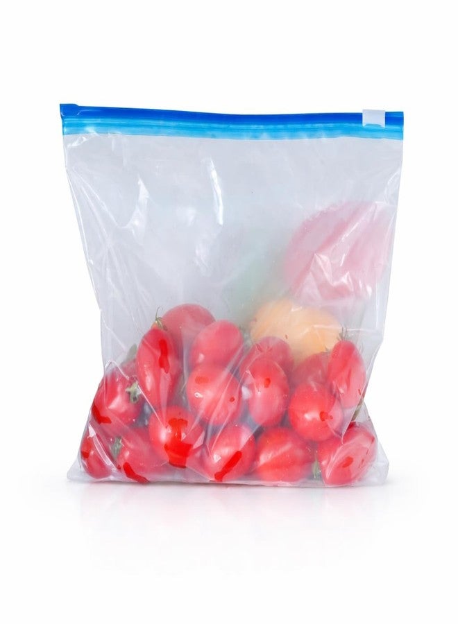 DRUDRAYA Food Grade Plastic Zip Lock Bag | Pack of 10 | Slider Ziplock Pouch | Ziplock Bags for Fridge | Multipurpose Storage Double Zipper Bag, Travel Packing, Reusable and Reclosable (9x10 inch) - Image 1