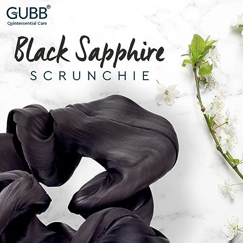 GUBB Satin Scrunchies For Women | Minimises Hair Loss & Breakage | Prevents Dents, Snags & Ridges - Black - Image 2