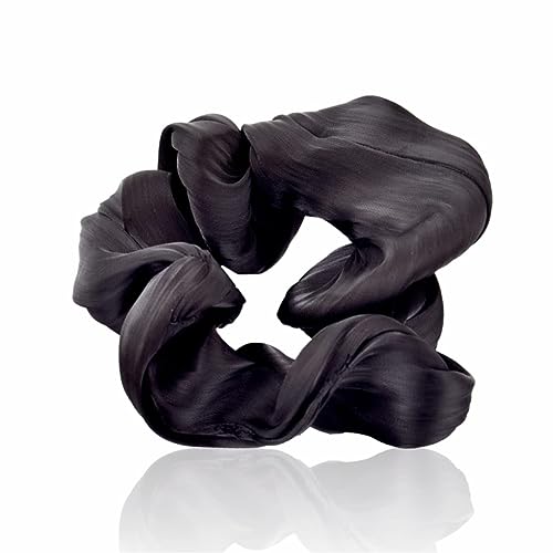 GUBB Satin Scrunchies For Women | Minimises Hair Loss & Breakage | Prevents Dents, Snags & Ridges - Black - Image 1