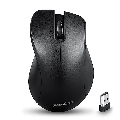 Perixx PERIMICE-621B Wireless Mouse - Silent Click with Ergo Design - Compatible for Desktop and Laptop PC - Wireless 2.4 GHz - Black - Image 1