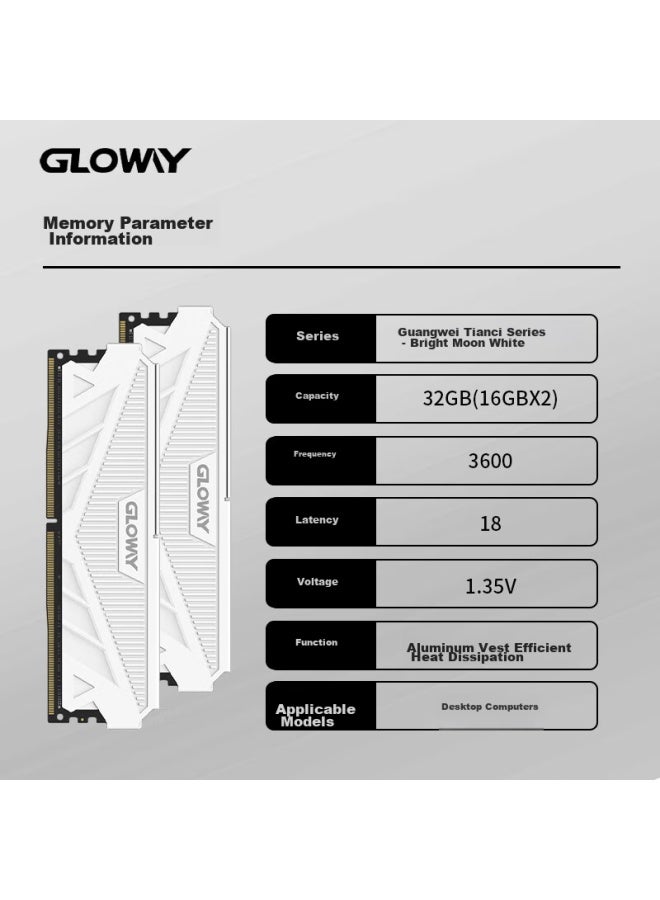 Gloway 32gb Kit Ddr4 3600 Desktop Memory Module, Tianche Series, Hynix Cjr Chips, Compatible With Black Myth： Wukong - Image 3