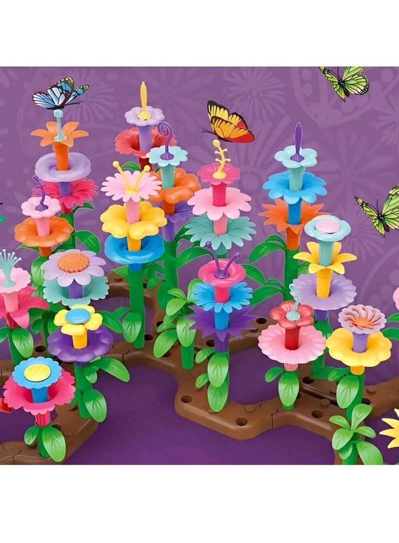 مجموعة زهور بلاستيكية تركيبية ملونة، ألعاب مونتيسوري لتعزيز التفكير التنموي وتنمية المهارات الحركية والحسية للأطفال الصغار، أدوات دعم التدريب للمعلمين والآباء، هدية مميزة (مجموعة من 76 قطعة) - Image 4