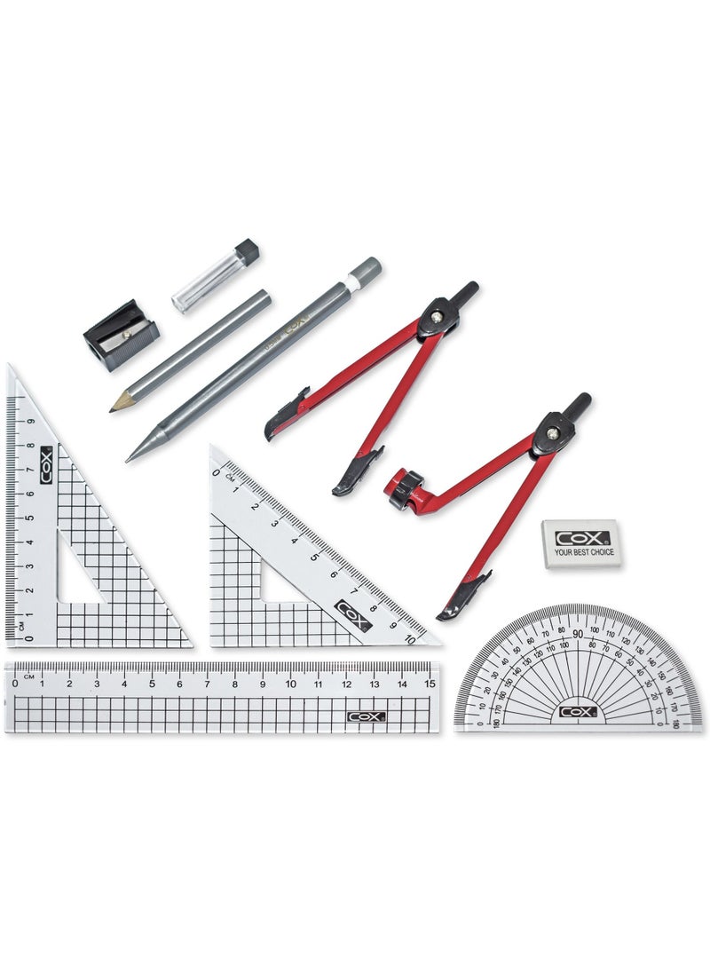COX - COX Mathematical Sets, 11 Pieces, Made In Taiwan - Image 1