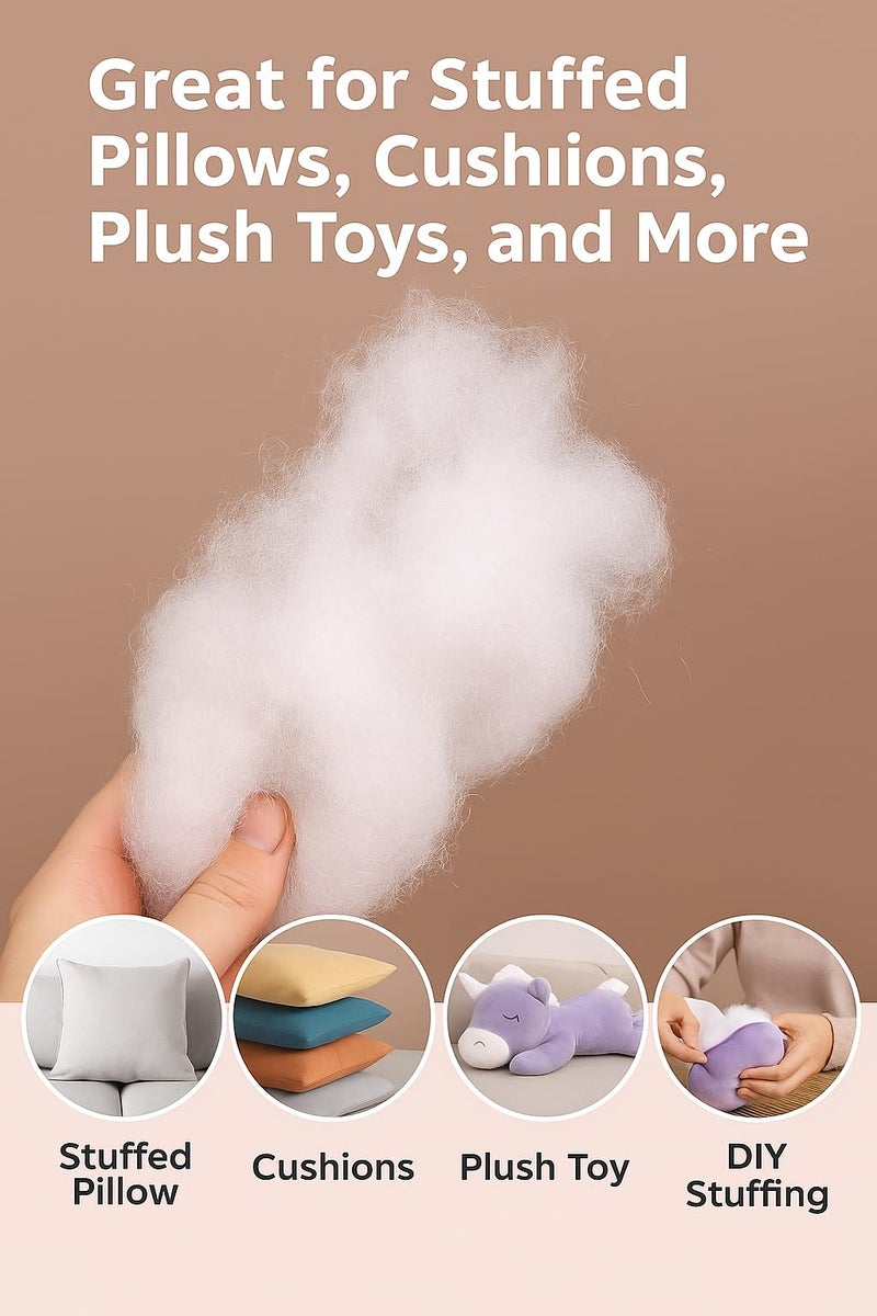 IMSMARTMART Premium Polyester Fiber Fill, Washable Stuffing for Cushions, Pillows, Soft Toys, Non-Allergenic (1 KG) - Image 5