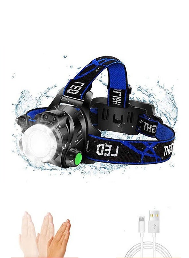 Super Bright Headlamp, USB Rechargeable Led Head Lamp, IPX4 Zoomable Waterproof Headlight with 3 Modes and Adjustable Headband for Camping, Hiking, Outdoors, Hunting, Running - Image 1