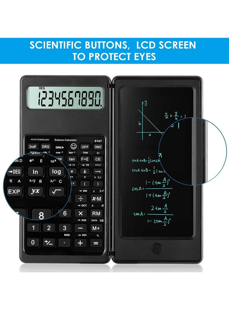 Student Scientific Calculator, 10-digit Large Screen, Mathematical Calculator with Notepad, Must-have for Middle School, High School and College (Black) - Image 2