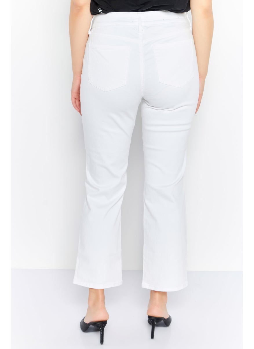 NYDJ - Women Regular Fit Straight Leg Ankle Denim Jeans, White - Image 1