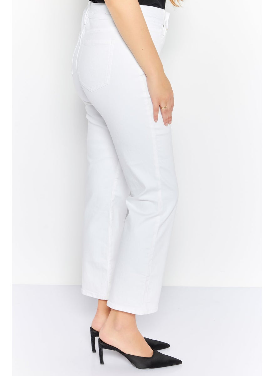 NYDJ - Women Regular Fit Straight Leg Ankle Denim Jeans, White - Image 1