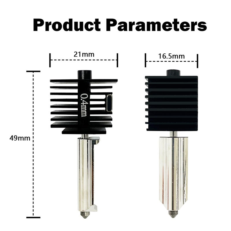 HzdaDeve مجموعة رأس الطباعة HzdaDeve 2 حزمة A1 Mini/A1 Hotend ترقية إكسترويدر عالية الحرارة 0.4MM فوهة فولاذية صلبة بديلة مع 4 قطع غطاء سيليكون لملحقات طابعة Bambu Lab 3D - Image 2