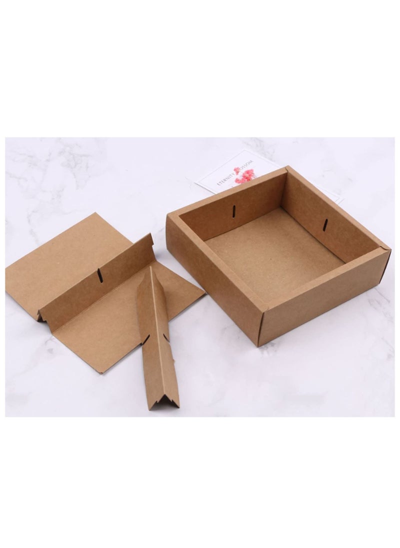 KASTWAVE - Cupcake Boxes with Inserts and Display Windows, Brown Kraft Treats Gift Boxes, Cupcake Containers for Baking Pastries Goodies Biscuits (15 Packs 4 Lattices) - Image 1