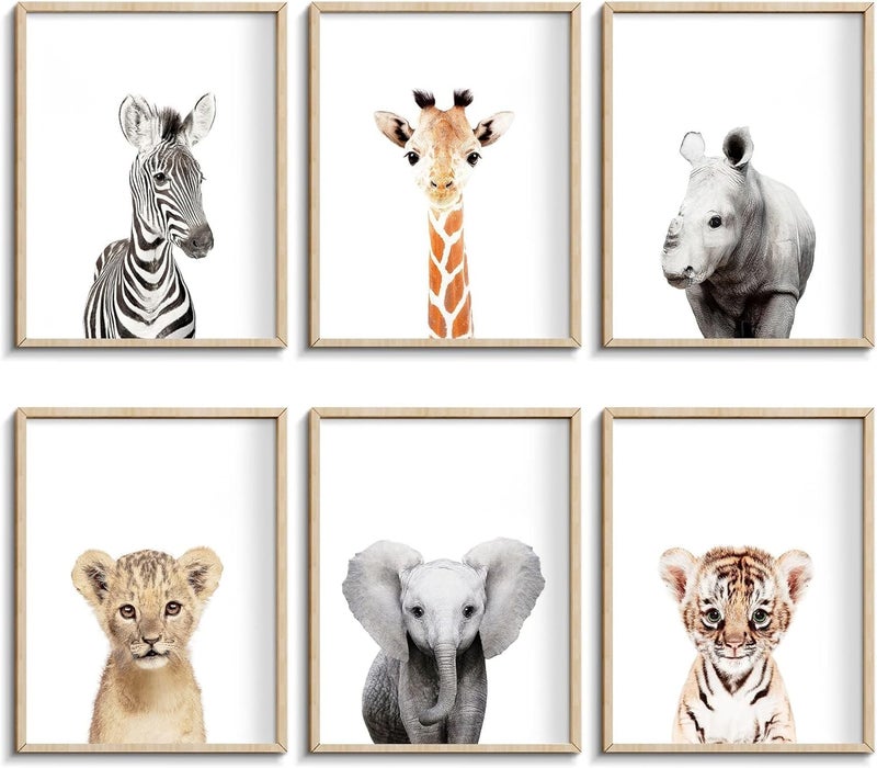 calmart Nursery Baby Room Wall Art Decor, Jungle Nursery Baby Animals Nursery Decorations, Cute Nursery Safari Decor Baby Bedroom Decorate - Image 1
