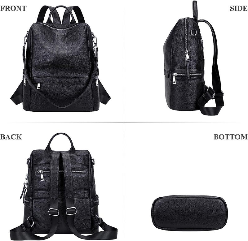 TrueArch Casual Leather Backpack for Women Elegant Casual Backpack 13" Laptop Purse Ladies Women Girls Leather Shoulder Fitting Rakhi Gift for Sister, Mother Bhabhi (Black) - Image 4