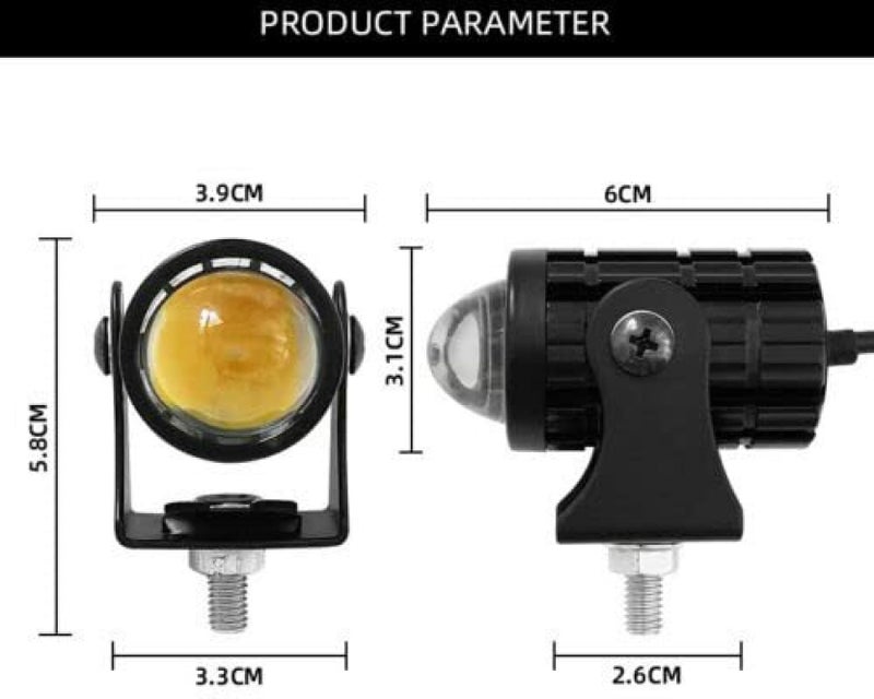 SORAX U1 LED Driving Fog Lights, Motorcycle Auxiliary Spot Lights Amber and White Projector High Low Beam Lights Replacement for All Motorbike Cars SUV ATV (Pack 2) - Image 5