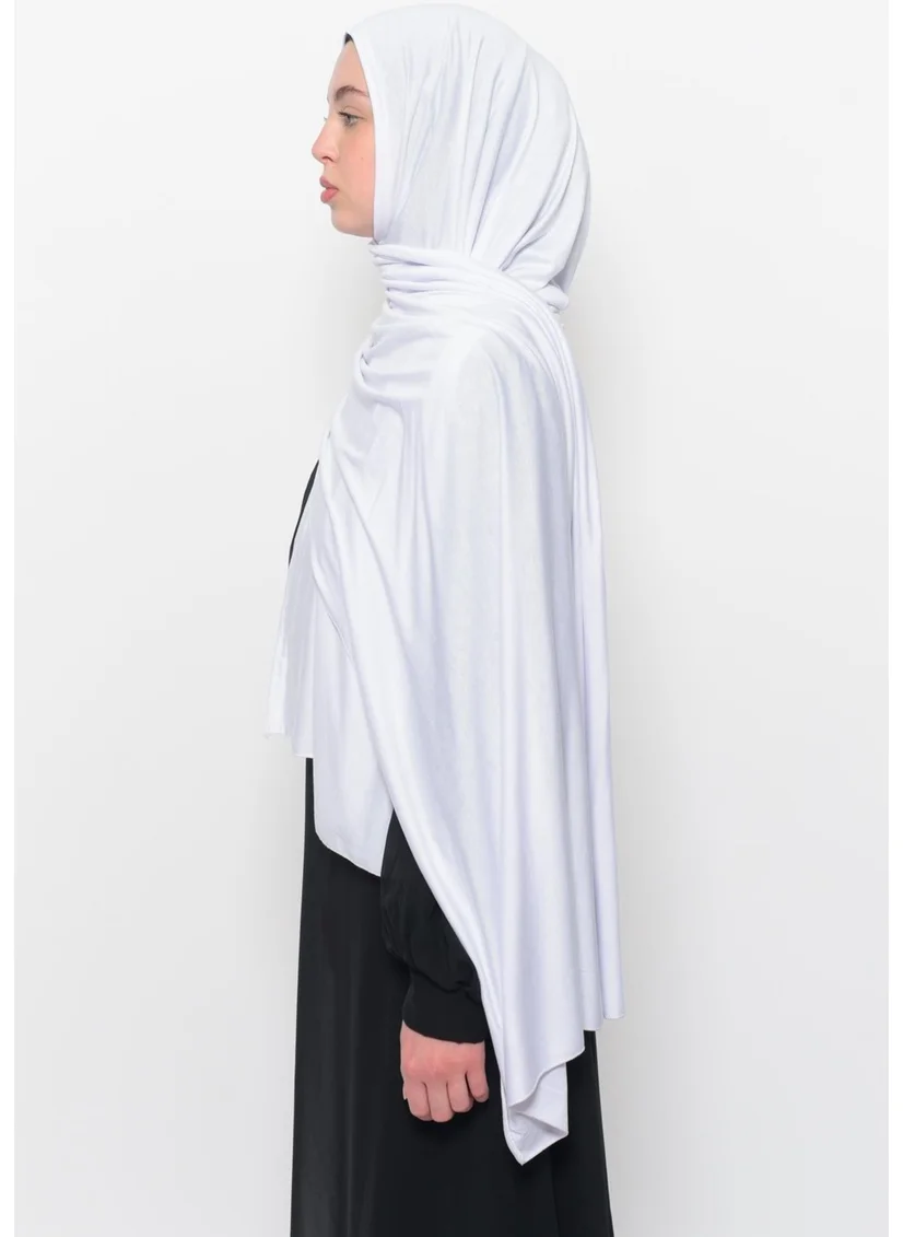 Altobeh Ready Made Practical Interlaced Luxury Organic Plain Combed Shawl Cross Aligned-White